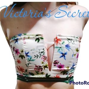 Victoria's Secret Floral flower summer crop bra cleavage xs